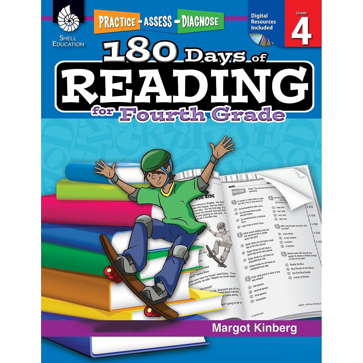 180 Days of Reading: Grade 4 - Daily Reading Workbook for Classroom and Home, Reading Comprehension and Phonics Practice, School Level Activities Created by Teachers to Master Challenging Concepts