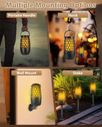 Outdoor Bluetooth Speakers Waterproof Wireless Outdoor Speakers with Flame Lights, Tech Gadgets Gift for Men Dad Her, Multi-Sync up to 100 Speakers, HD Stereo Sound, IPX5 for Patio Porch Party