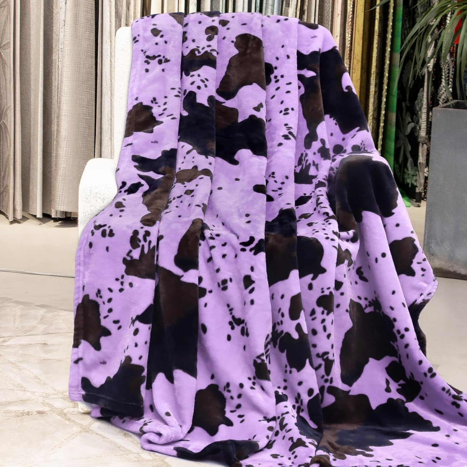Purple Throw Blanket, 50X60 Inches | for Women Mom Wife Her Girls, Ultra Soft Fuzzy Fleece, Cozy, Teen Girls Home Room Decor