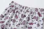 Big Girls Sleepwear Cute Cartoon 2PCS Pajama Sets | Big Girls Summer Pajama Sets, Cotton Blend 65% Cotton, 35% Polyester, Cute Patterns Printed, Softness Pullover Lounge Outfit
