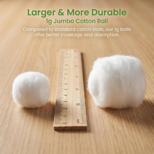 120 Count Cotton Balls Bulk - Cottonballs Medium Size Pure | White Cotton Ball for Face Makeup Nail Polish Remover Pet Care DIY Craft Real Soft and Absorbent for Skincare & Ears Cleaning