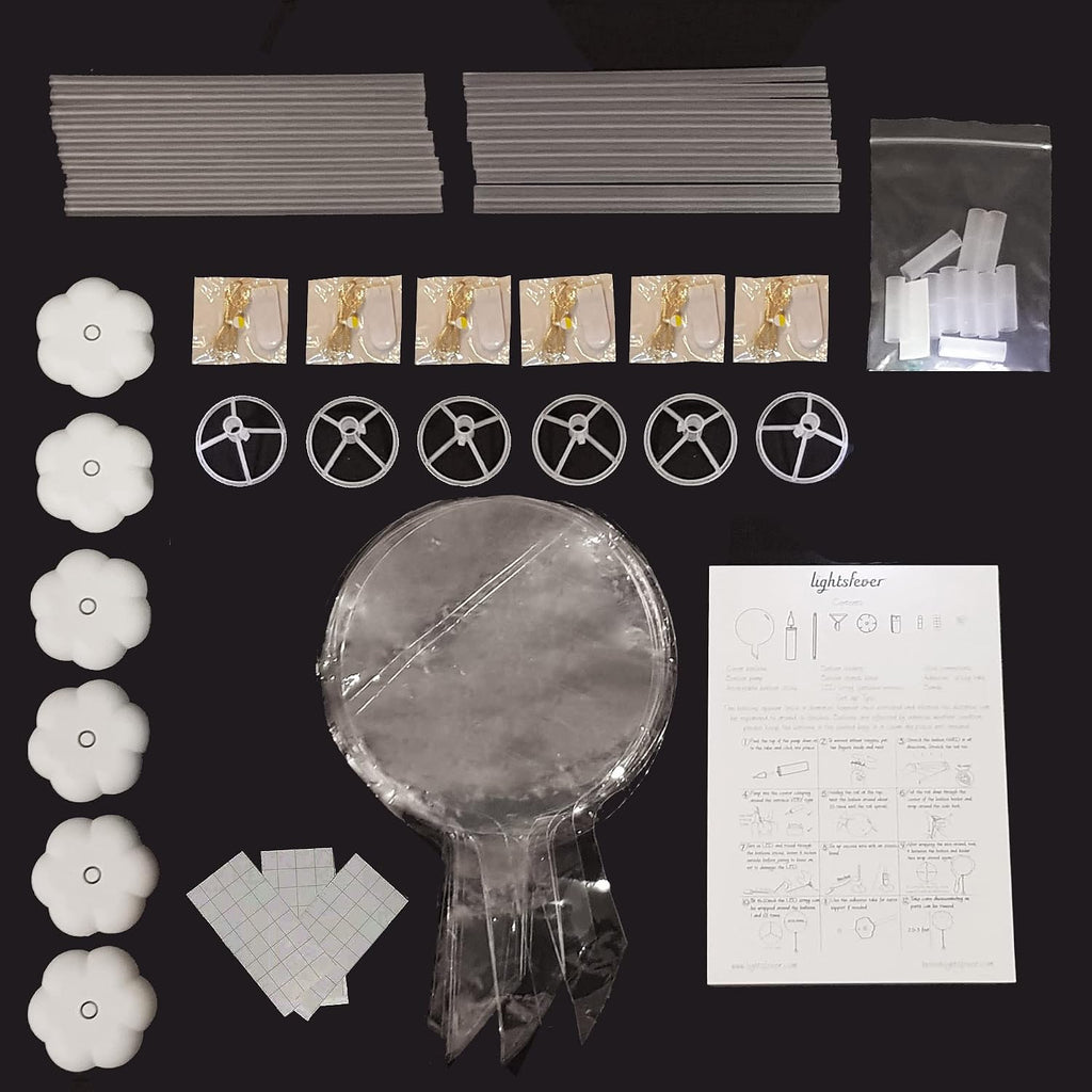 Cold White 6Pc LED Light up Balloon with Sticks, Stands and Batterys, Centerpieces for Party No Helium Required DIY Kit (Cold White)