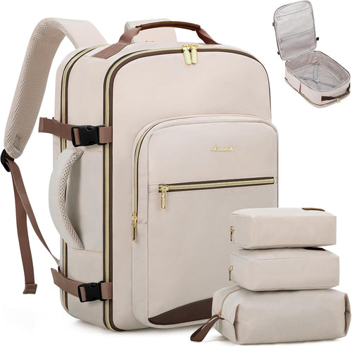 40L Travel Backpack Flight Approved Carry on Backpack,3 Packing Cubes,Waterproof Personal Item Travel Bag,Tsa Carry on Luggage Suitcase Travel Essentials,Gifts for Women & Men,Fits 17" Laptop