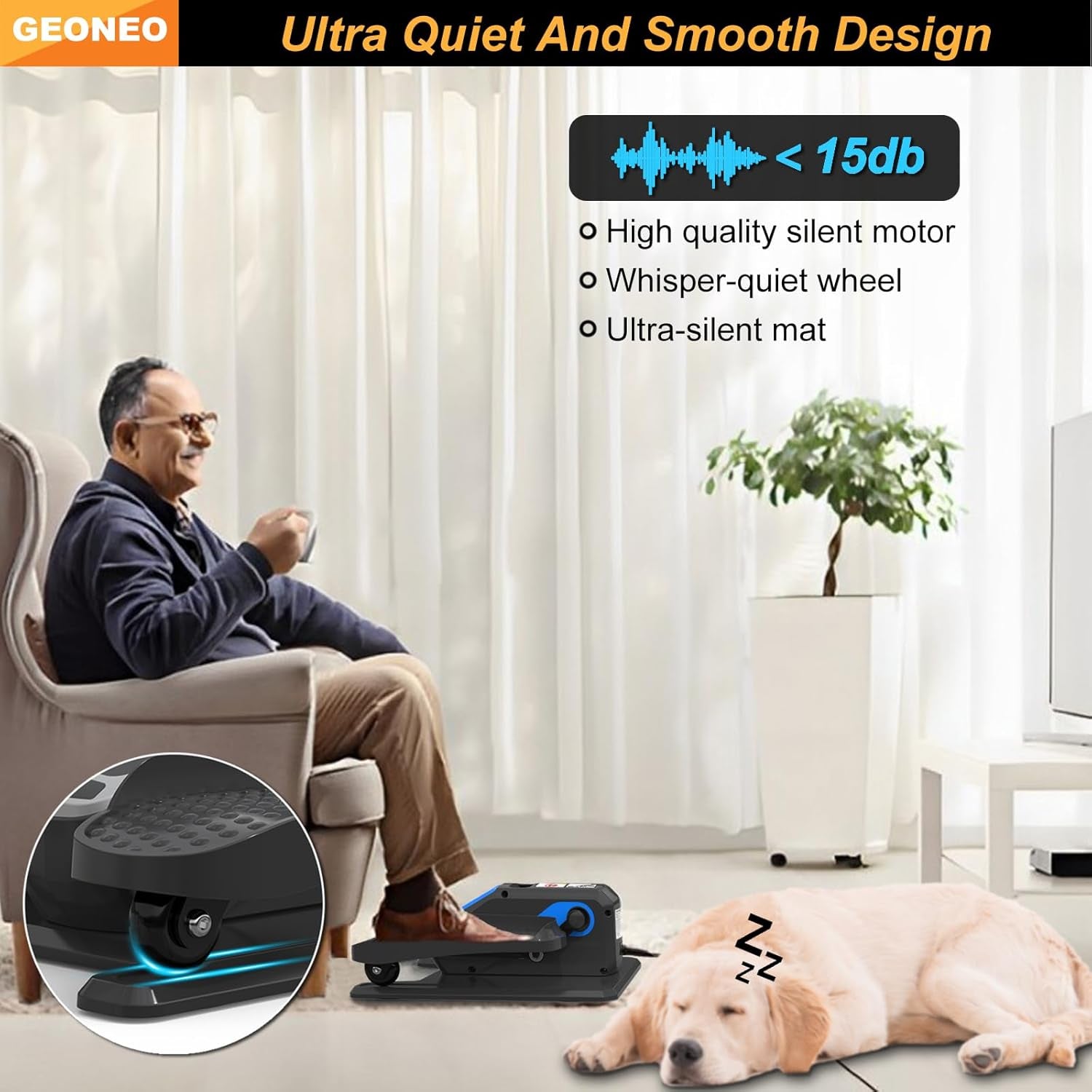 Under Desk Elliptical Machine, Electric Ellipse Leg Exerciser for Senior, Quiet and Compact Electric Seated Pedal Exerciser for Home with Display Monitor, Remote Control and 12 Adjustable Speeds