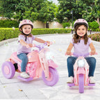 Kids Motorcycle, 6V Electric Ride on Car with Automatic Bubble Function, Foot Pedal, Headlight, Music, 3 Anti-Skip Wheels Vehicle for Children, Toddler Ages 3+ (Violet)