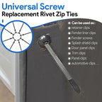 Zip Tie Fender Clip - Nylon Universal Door Panel Clips Cable Tie Buckle - Automotive Retainer Clips and Fasteners - Plastic Rivets for Cars Door Trim (100)