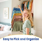 Skirt Pants Hangers with Clips Space Saving Hanging Closet Organizer 6 Tiers Hanger with 360° Swivel Hook, Finger-Safe Design- College Dorm Room Apartment Essentials 1-Pack
