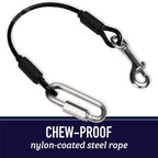 Dog Car Seat Belt Restraint - No-Chew Heavy Duty Car Seatbelt for Pets - 5 Sizes - Coated Steel Rope to Prevent Chewing (16 In) - Restraints for Dogs in Cars - Dog Seat Belt for Car