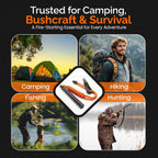 4 Inch Survival Ferrocerium Drilled Flint Waterproof High Spark Fire Starter | Ferro Rod Kit with Orange Paracord Landyard Handle and SS Striker
