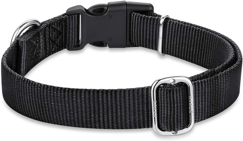 Black Puppy Collar, Quick-Release Buckle, Adjustable for Small Dogs | Durable Nylon, Adjustable Fit for Growing Pups. Great for Home Wear – Keeps Your Pup Looking Sharp & Comfortable