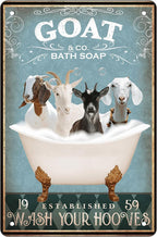 Funny Goat Decor Retro Metal Poster Bathroom Wall Sign 8X12 Inch | How to Train Your Dragon Theme, Bathroom Wall Decor, Medieval Retro Poster Art, Dragon Club Gift