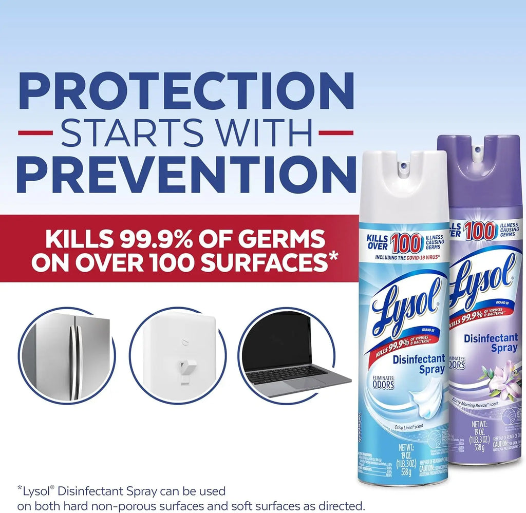 2X19Oz Crisp Linen + 2X19Oz Early Morning Breeze Disinfectant Spray Bundle