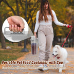 Dog Cat Food Storage Container 5 to 7 Lbs, Airtight Pet Food Dispenser with Easy-Pouring Spout & Measuring Cup, Portable Kibble Container for Travel Dog Food Storage