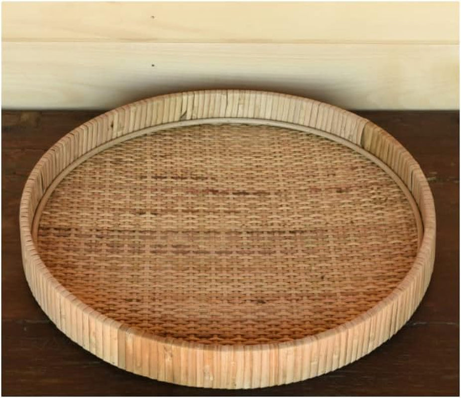 Homart 5219-0 Cayman Large Tray, 13.50-Inch Diameter, Natural, Rattan
