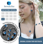 Gift Necklaces for Women, Infinity Love Birthstone Heart Crystal Pendant, Birthday Anniversary Jewelry for Wife, Mom, and Her, Silver Plated, 18" + 2" Adjustable Chain
