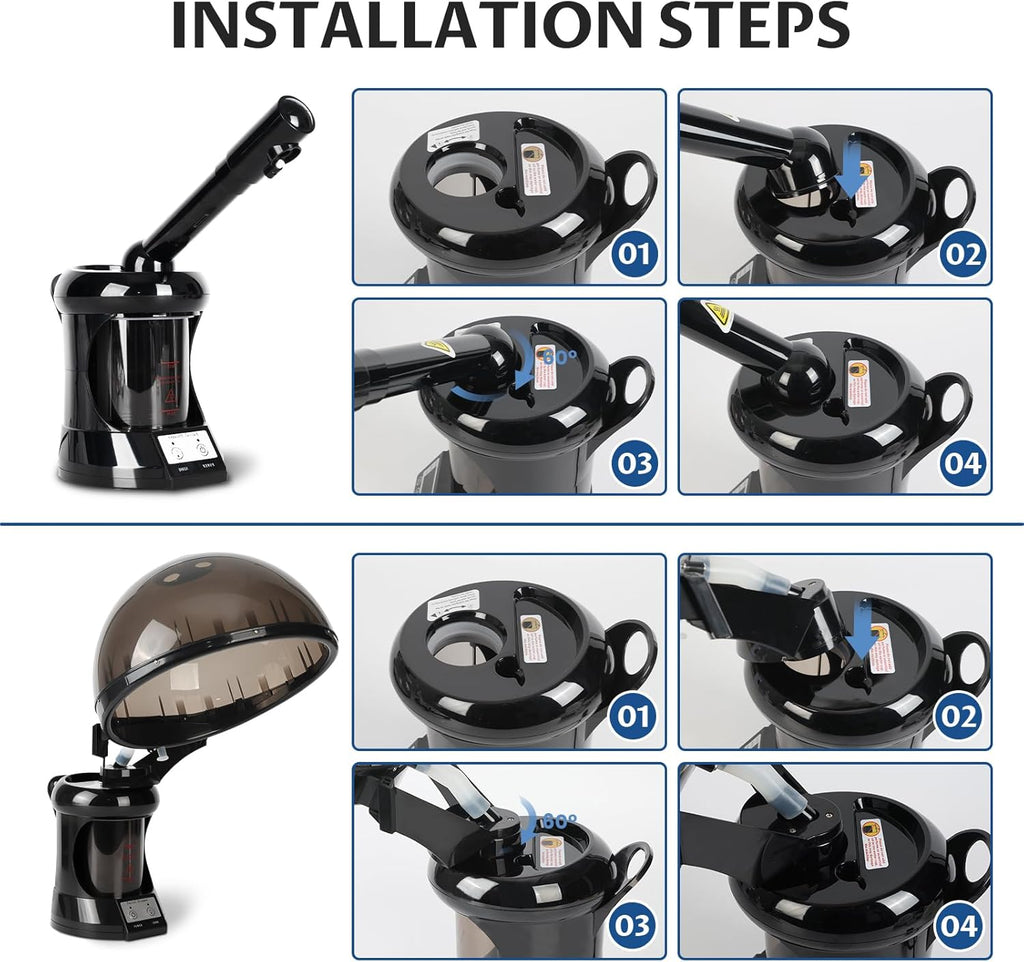 Hair Steamer, Hair and Face Steamer with Extendable Arm, Portable Tabletop Steamer, Ideal for Home Personal Care and Beauty Salon