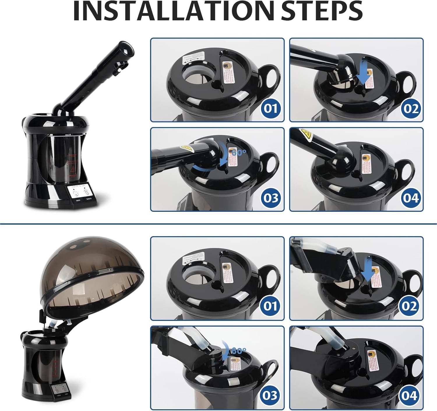 Hair Steamer, Hair and Face Steamer with Extendable Arm, Portable Tabletop Steamer, Ideal for Home Personal Care and Beauty Salon