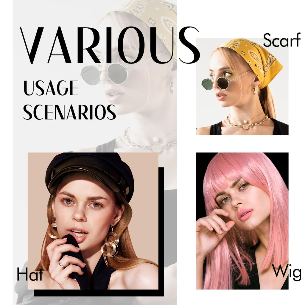 Wide Wig Grip Band for Lace Front Wigs, Velvet Wig Grip Band with Adjustable Hook & Loop Fastener, Nude, 1 Pieces