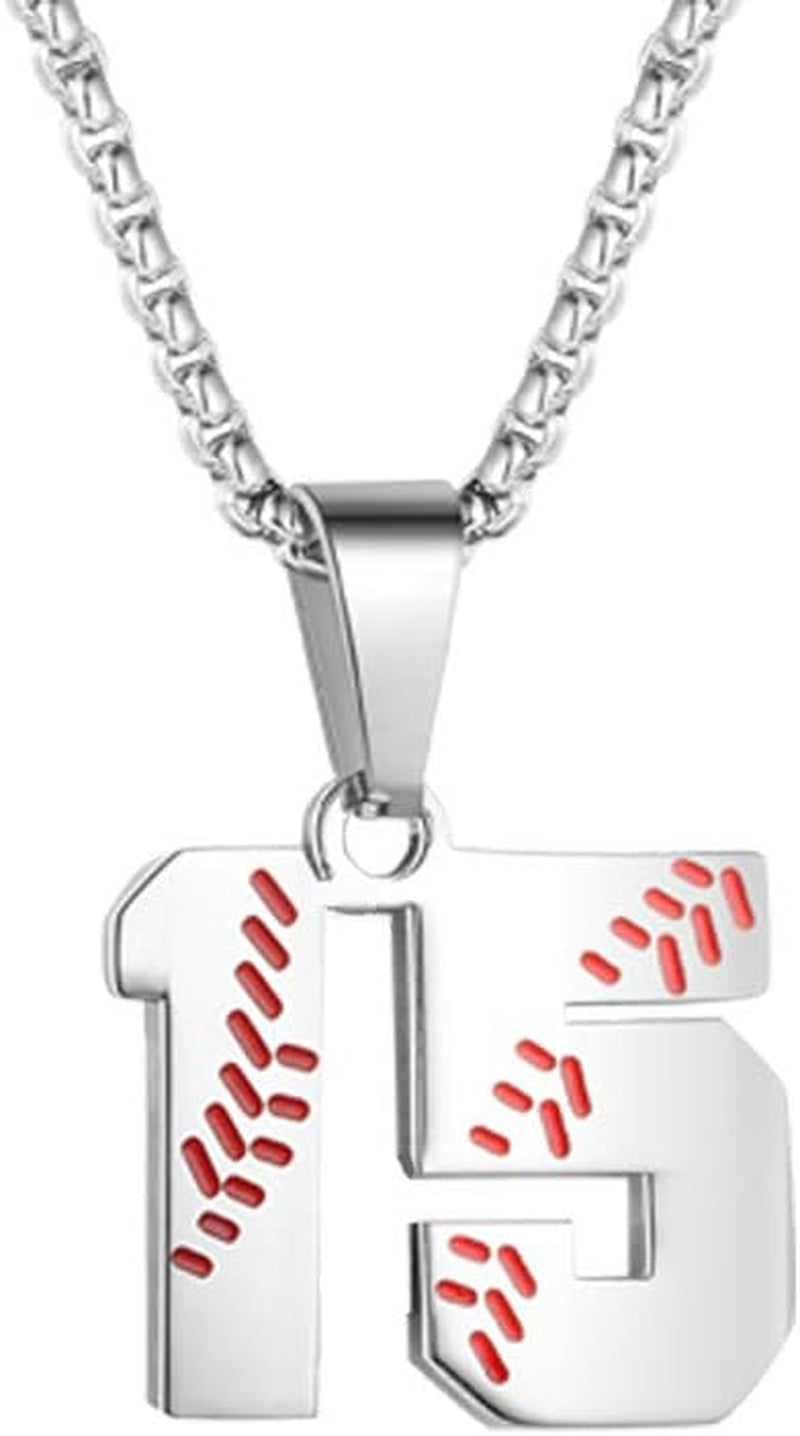Inspiration Baseball Jersey Number Necklace Stainless Steel Charms Number Pendant for Men Women