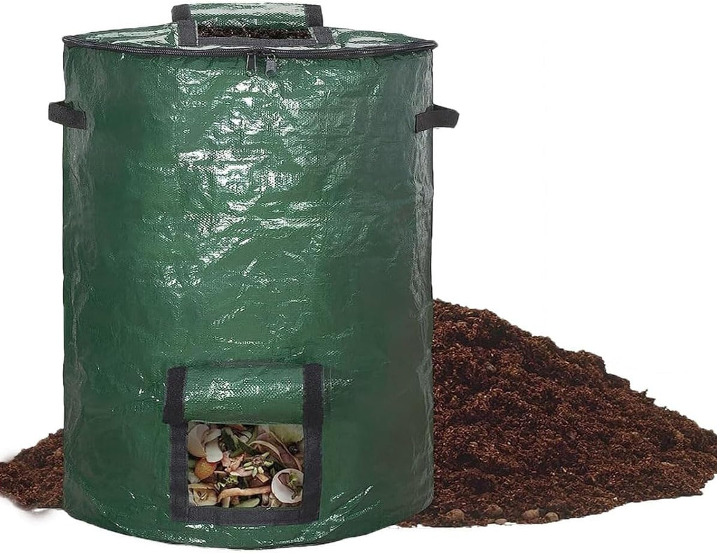 Big Compost Bin Bag,80 Gallon(300L) Garden Compost Bin Bag (Green 1Pc) | Garbage Bag Bin,Compost Bag for Outdoor Garden Yard