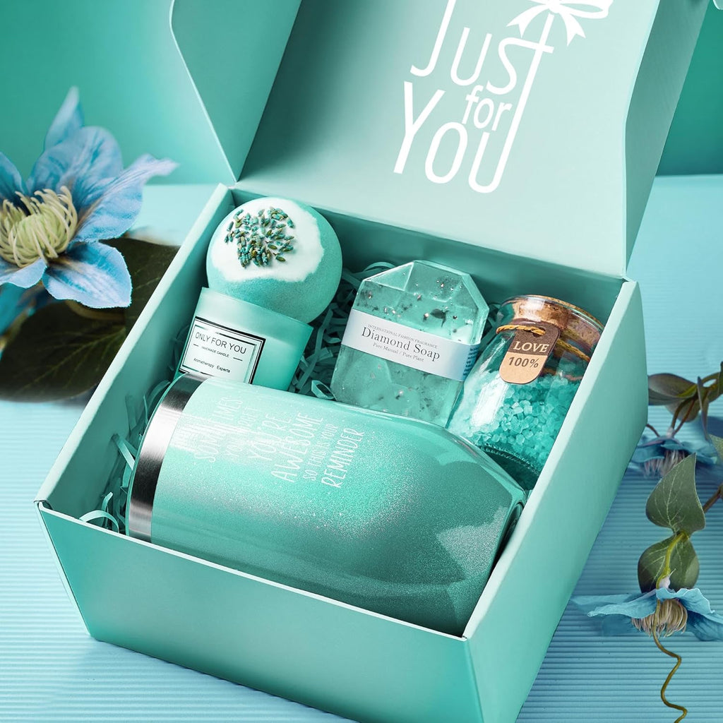 Gifts for Mom, Women, Wife, Girlfriend, Sister, Best Friend, Her Unique | Birthday Mothers Day Valentines Day Christmas Gifts, Gardenia Inspirational Self Care Spa Gift Basket Set, Thank You Gifts