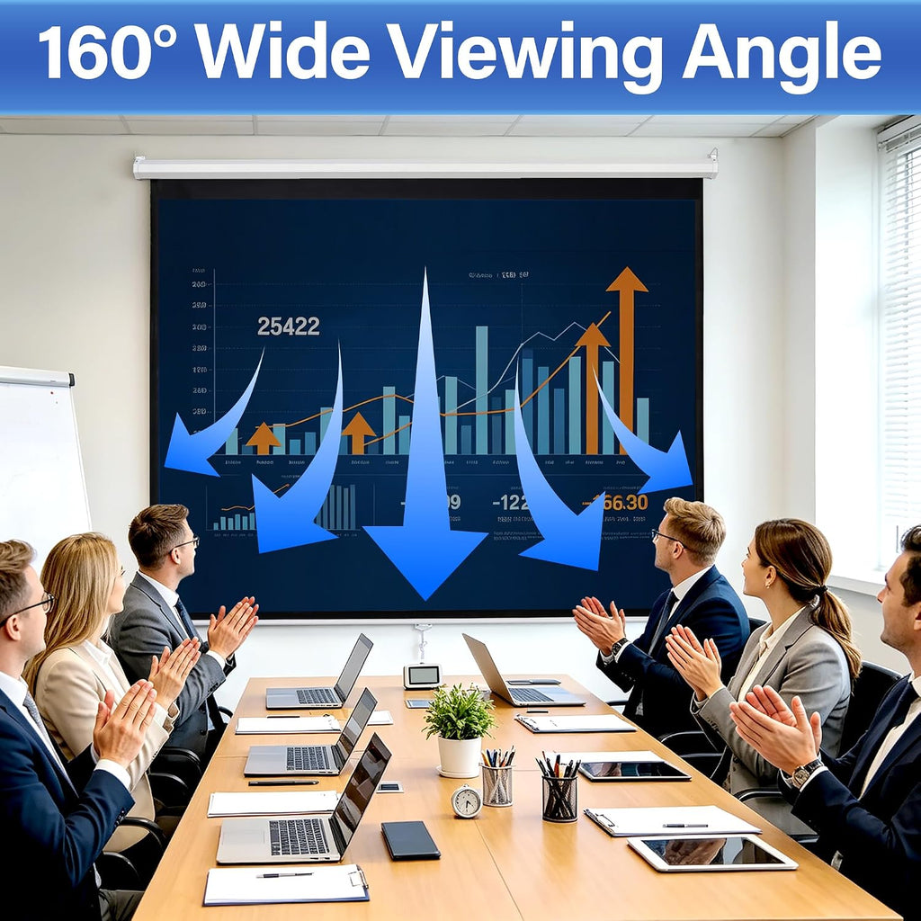 Projector Screen Pull down 100 Inch 16:9 HD, Manual Projection Screen Home Theater, Portable Indoor Outdoor Retractable Movie Screen Ceiling Wall Mount