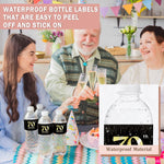 Birthday Party Water Bottle Label Stickers, Waterproof Labels for Water Bottles, Black and Gold Happy 70Th Birthday Party Decorations, Cheers to 70 Years, Anniversary Table Supplies-A31