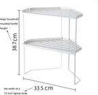 Stackable Metal Kitchen Cabinet Organizer,Kitchen Corner Shelf with Non-Slip Mat,Bathroom Organizer,Storage Shelf for Cabinet/Bathroom/Countertops/Utensils