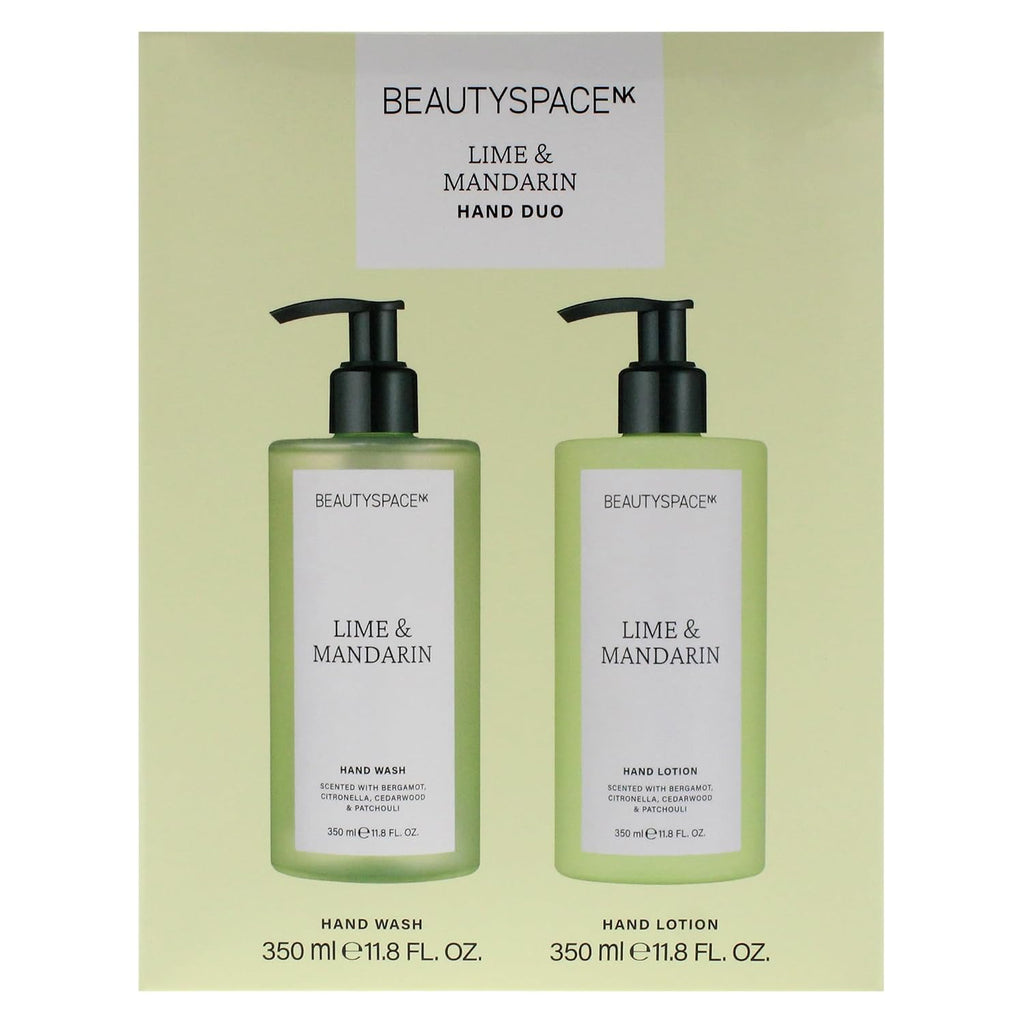 Spacenk  Lime and Mandarin Hand Wash and Lotion Duo - Hydrating, Nourishing for Soft Hands - Vegan, Cruelty Free for All Skin Types - 2 Pc