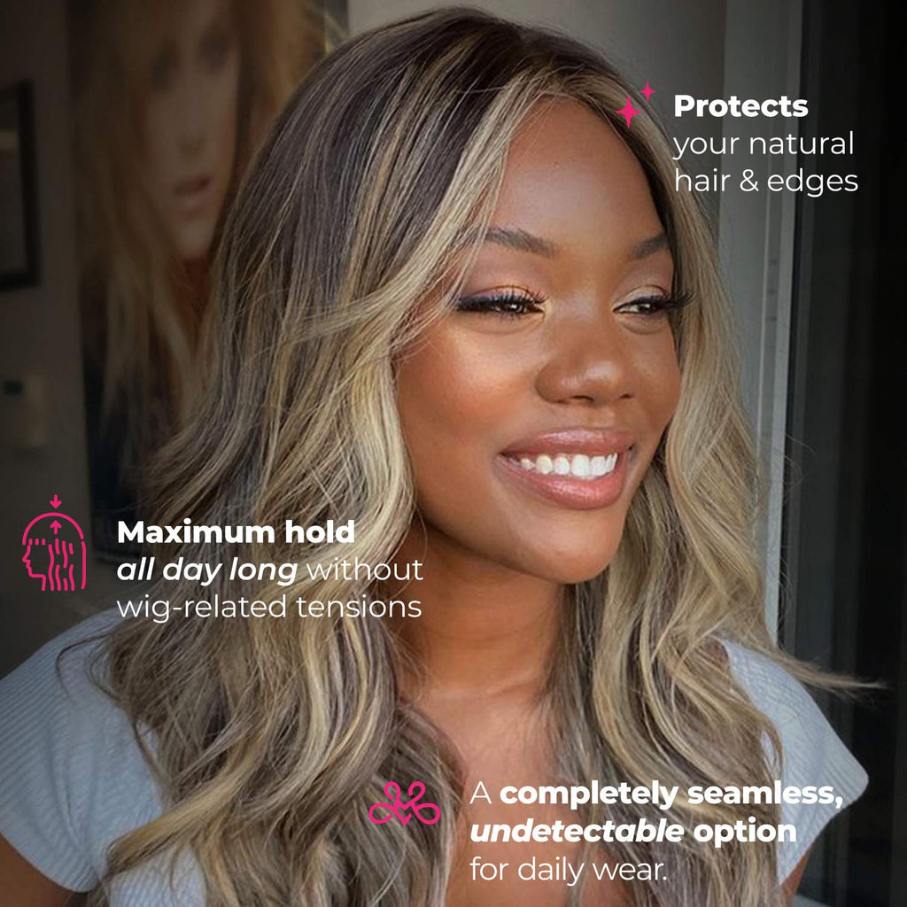 Wigrip, the Original Comfort Grip Band, Adjustable Wig Band for Tension-Free Glueless Wig, Nonslip Wig Headband, Tension-Free, One Size Fits All, Tan