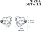 Nurse Earrings 925 Sterling Silver Stethoscope Studs Earrings Simulated 12 Months Birthstone Crystal from Austria, Graduation Jewelry Gifts for Nurse Doctor RN Medical Student