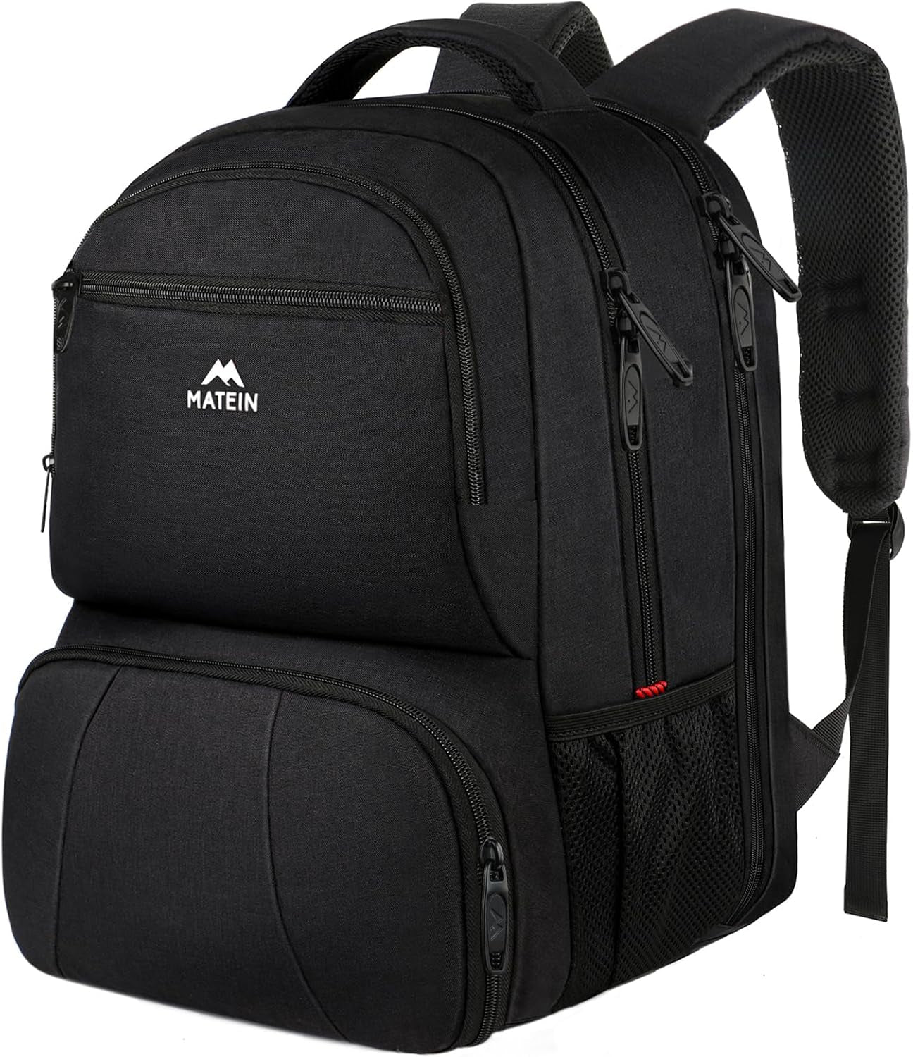Lunch Backpack for Men, 17 Inch Work Backpack with Lunch Compartment | Laptop Compartment, Water Resistant, anti Theft, Insulated Cooler Backpack, Meal Prep Bag for College Travel Picnic, Black