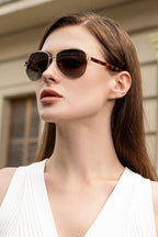 Polarized Sunglasses for Women UV400 Protection CA3216 | Handcrafted Acetate, Nickel-Free Metal Frame, Elegant Design, Shatterproof Lenses, Includes Leather Case, for Driving, Daily