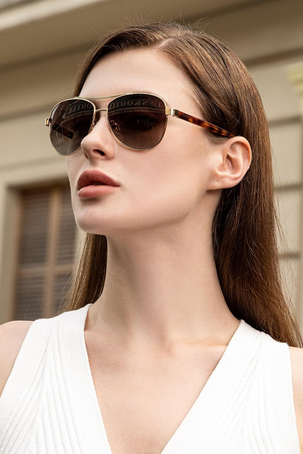 Polarized Sunglasses for Women UV400 Protection CA3216 | Handcrafted Acetate, Nickel-Free Metal Frame, Elegant Design, Shatterproof Lenses, Includes Leather Case, for Driving, Daily
