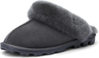 Women'S Genuine Australian Sheepskin Slippers, 18Mm Wool Pile, Memory Foam, Durable Anti-Slip EVA Sole