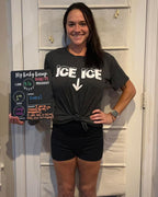 Ice Ice Baby Maternity T-Shirt Women Pregnancy Announcement Shirt Funny Cute Letter Print Pregnant Mom Tee Tops