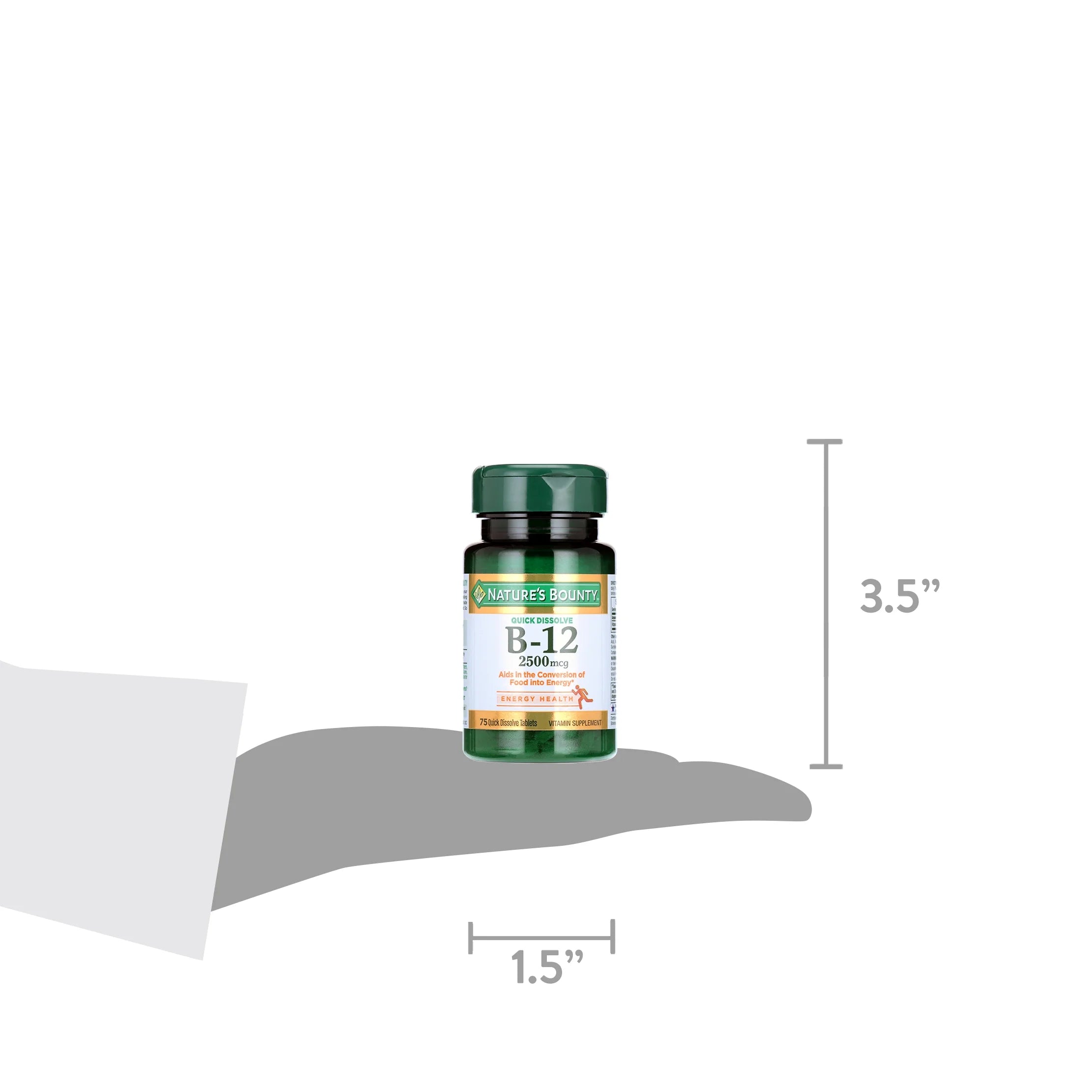 Nature’S Bounty Vitamin B12 Quick Dissolve Tablets, 2500 Mcg, 75 Count