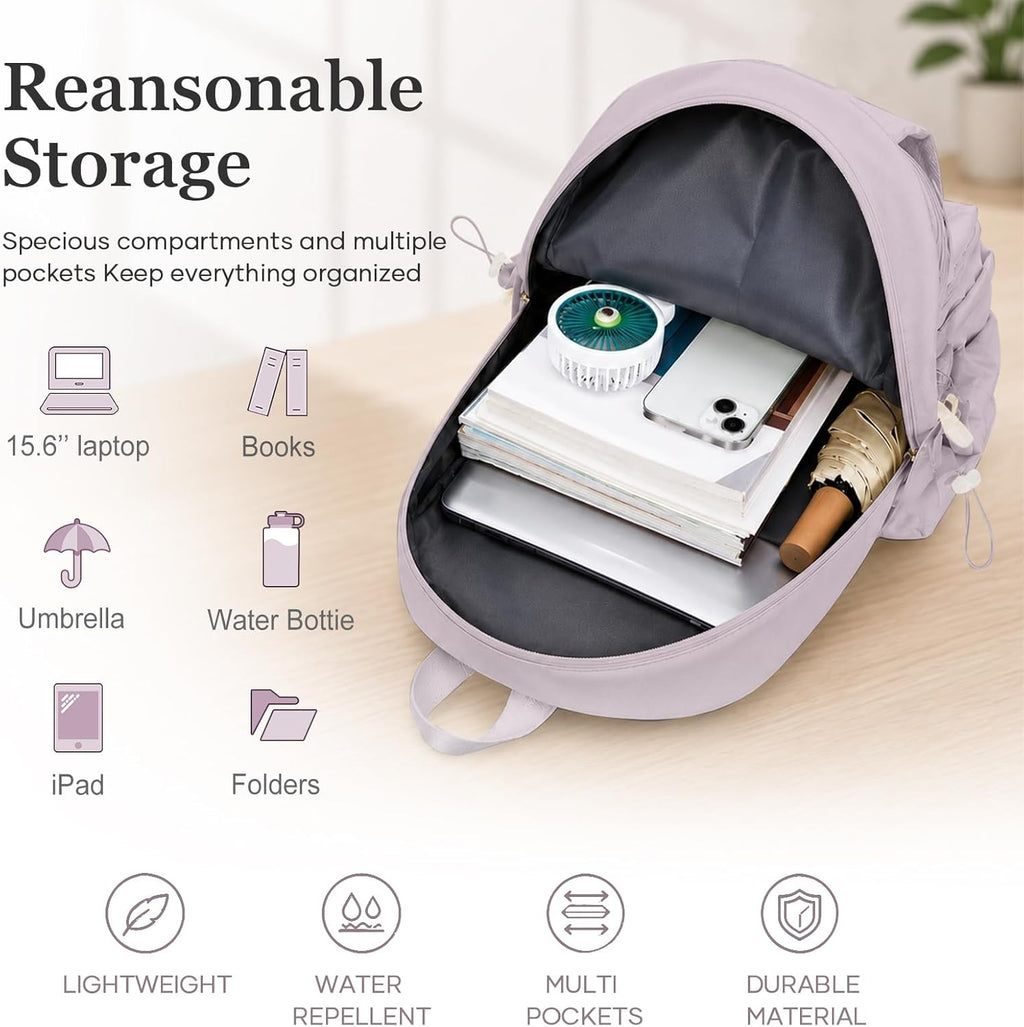School Backpack for Teen Girls Lightweight College Backpack Women Travel Backpacks Waterproof High School Bookbag for Men Classic Casual Daypacks(Purple)