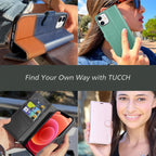 Wallet Case for Iphone 12 Pro/Iphone 12 (6.1"), 3 Card Holders, Black | RFID Blocking, Viewing Stand, Shockproof TPU Shell, PU Leather, Magnetic Closure, Protective Folio Flip Cover
