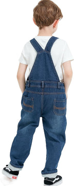 Boys Denim Bib Overalls, Size 3T-10