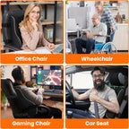 Lumbar Support Pillow, Memory Foam for Office Chair, Black | Ergonomic High-Density Memory Foam, Adjustable Straps, Washable Mesh Cover, Lower Back Support for Office, Gaming & Car Seat