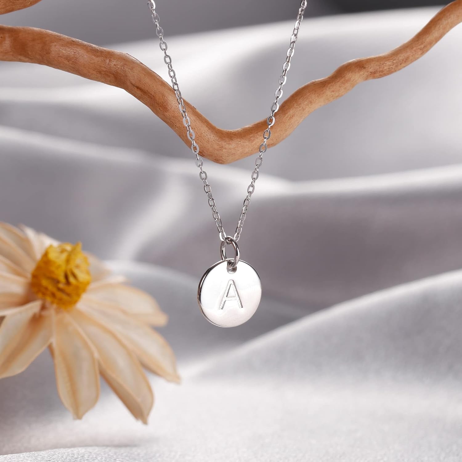 Disc Initial Necklaces for Girls Jewelry - Birthday Gifts for Girls | 14K Gold Plated/14K Rose Gold Plated/S925 Sterling Silver Disc Initial Necklaces for Girls, Jewelry for Kids Birthday Gifts