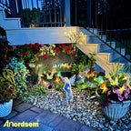 Solar Garden Lights Outdoor: 8 Removable Optical Fiber Dragonflies 2 Pack - Waterproof Fun Animal Decoration for Yard Patio Path - Gardening Gifts for Garden Lovers over 30