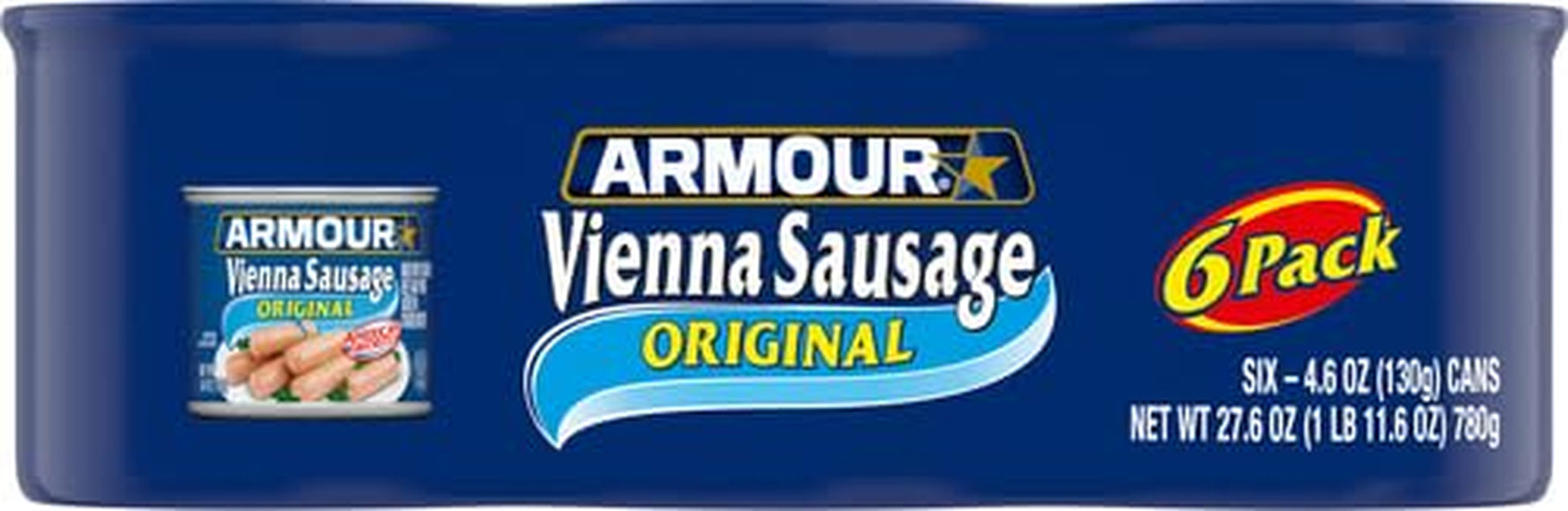 Star Vienna Sausage, Original Flavor, Canned Sausage, 4.6 Oz (Pack of 6)