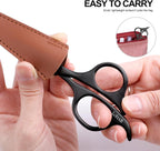 4.7-Inch Small Nose Hair Scissors (Black), Round-Headed Scissors, for Trimming Facial Hair, Beards, Ear Hair, Eyebrows, Bathroom, Moustache Trimming，Personal Care and Beauty