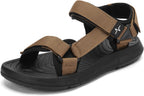 Mens Hiking Sandals with Arch Support - Cushion Sport Athletic Walking Sandles Outdoor Summer Comfortable Casual Waterproof Beach Water Sandal for Wide Feet