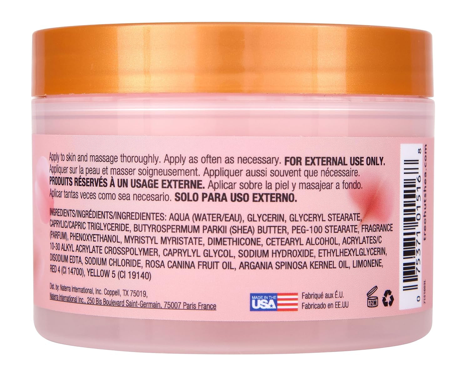 Moroccan Rose Whipped Shea Body Butter, 8.4Oz, Lightweight, Long-Lasting, Hydrating Moisturizer with Natural Shea Butter for Nourishing Essential Body Care