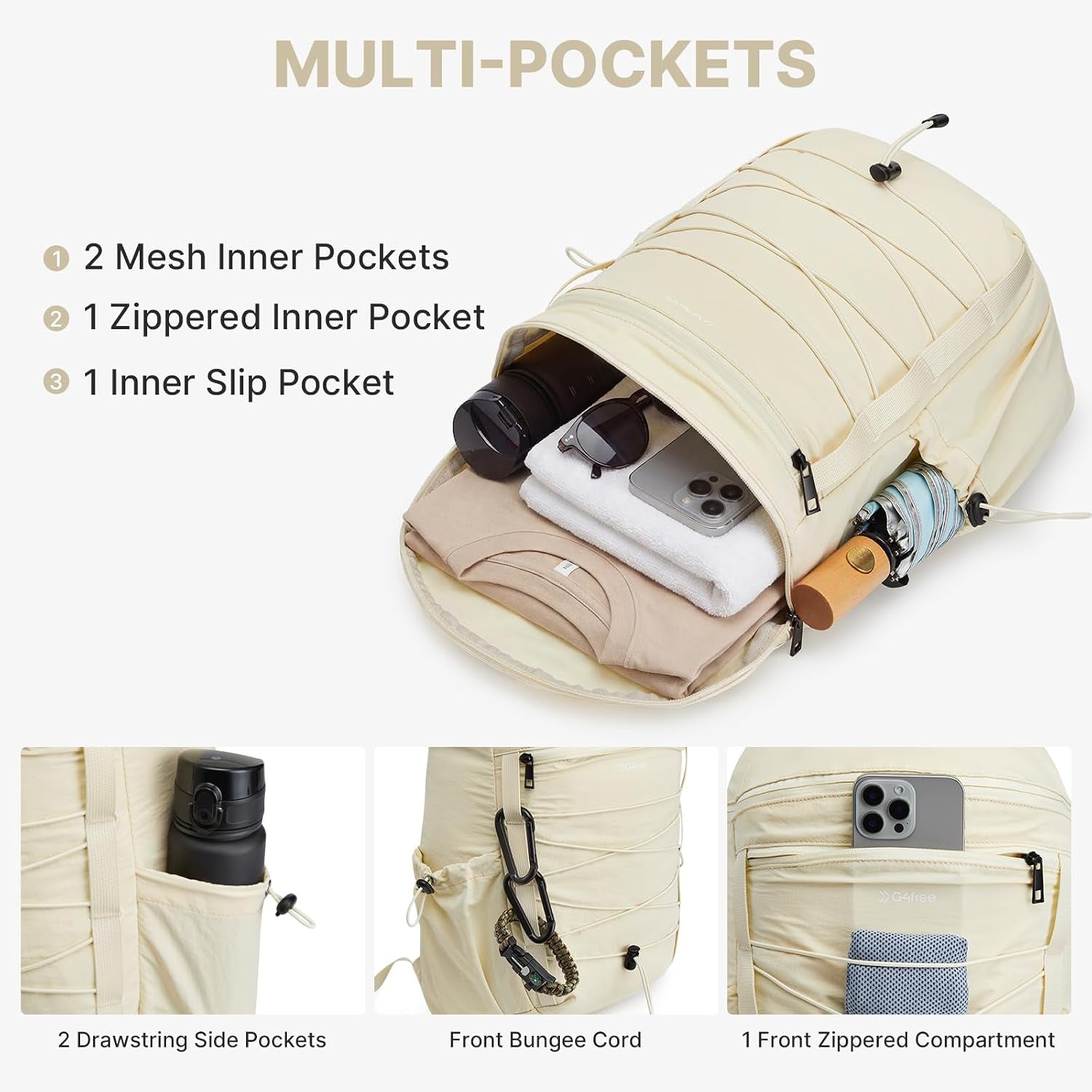 20L Hiking Travel Backpack for Women Men | Lightweight Backpacks with Luggage Trolley Strap, Daypack for Outdoor Daily Camping