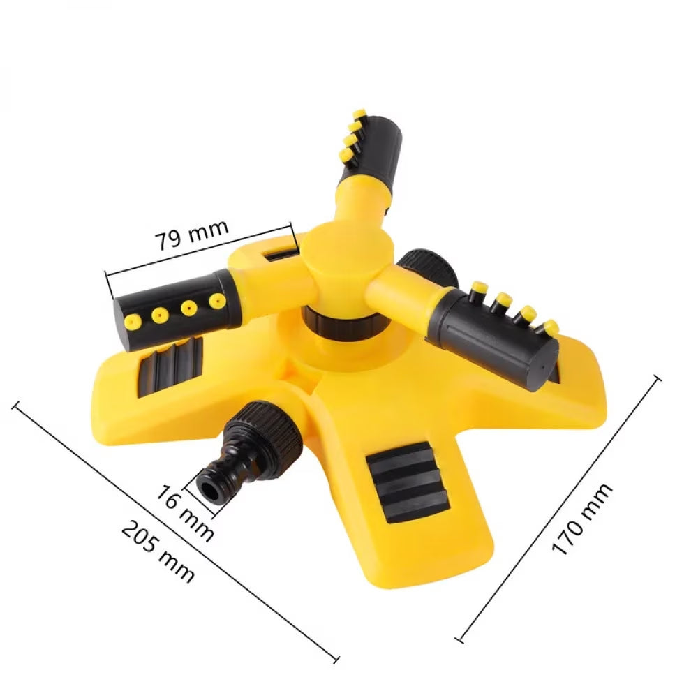 Garden Sprinkler Outdoor 360 Degrees Automatic Rotating Lawn Sprinklers Three-Prong Sprinkler Tandem Watering Device Garden Tool