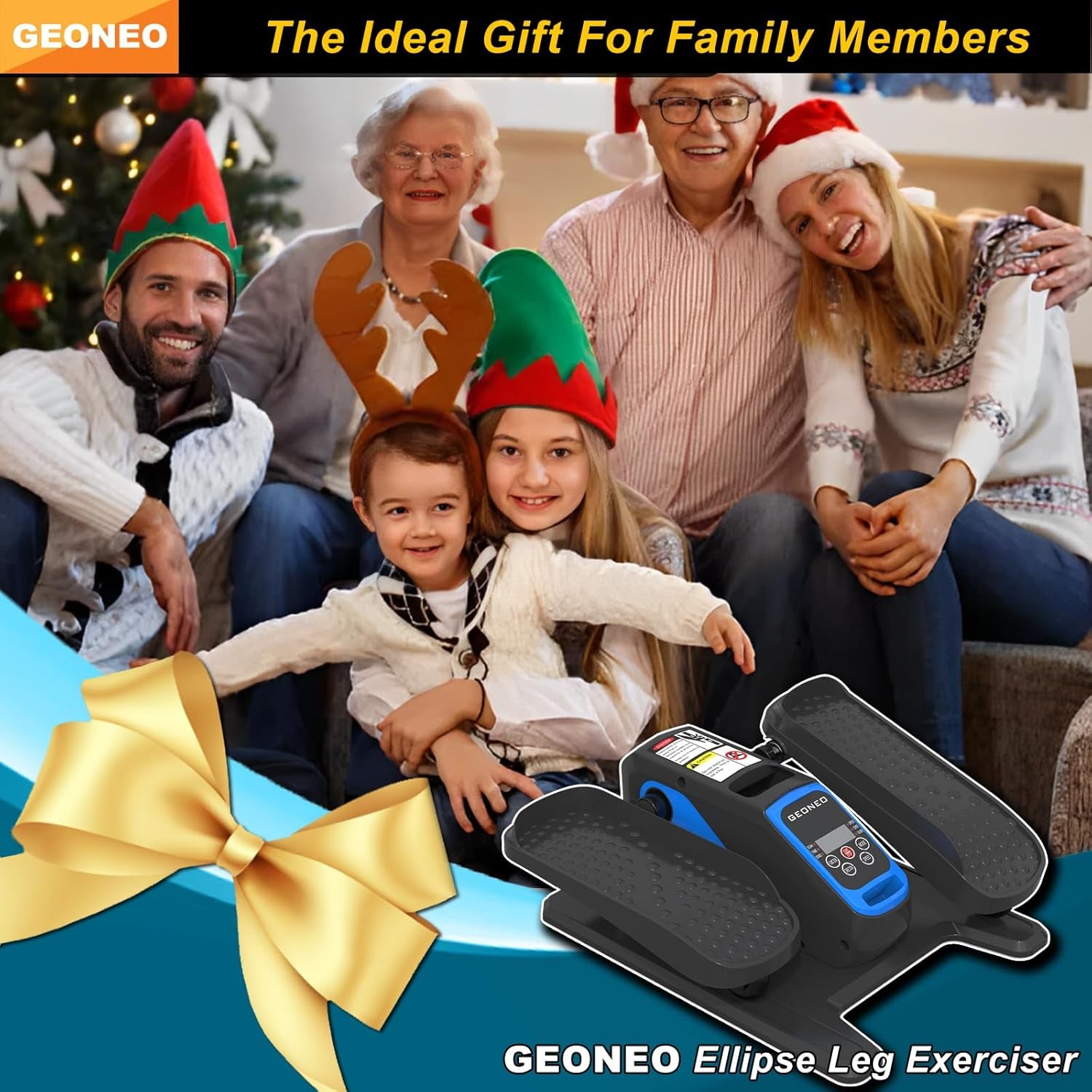 Under Desk Elliptical Machine, Electric Ellipse Leg Exerciser for Senior, Quiet and Compact Electric Seated Pedal Exerciser for Home with Display Monitor, Remote Control and 12 Adjustable Speeds